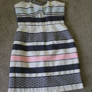 Hutch striped strapless dress with cutout